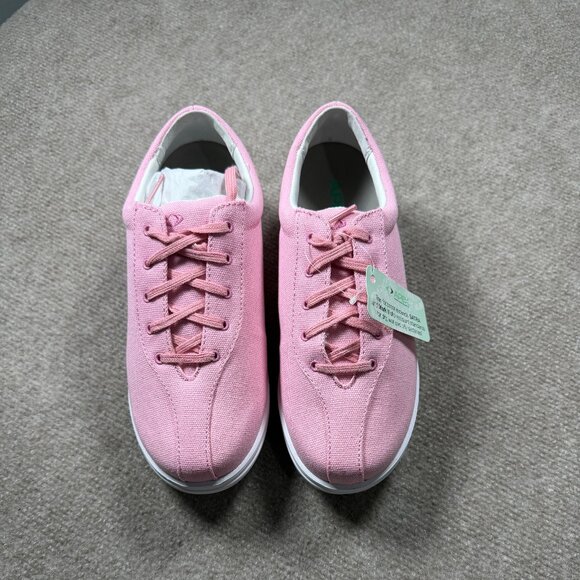 Apex Shoes - Apex Ellen Casual Shoes Womens 7.5 Wide Light Pink Canvas Lace Up Sneakers NWT